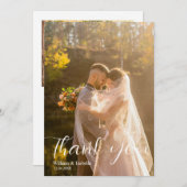 Elegant Script Modern Flat Thank You Card Dankeskarte (Vorne/Hinten)