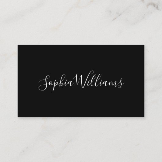 Elegant Script Modern Minimalist Black Visitenkarte (Vorderseite)