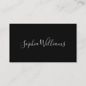 Elegant Script Modern Minimalist Black Visitenkarte (Vorderseite)