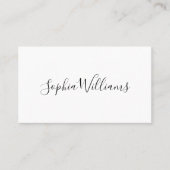 Elegant Script Modern Minimalist White Visitenkarte (Vorderseite)