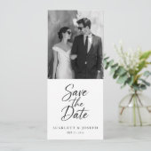 Elegant Script Modern QR Code Photo Bookmark Save The Date (Stehend Vorderseite)