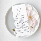 Elegant Script & Modern Serif Reception Menu Menükarte