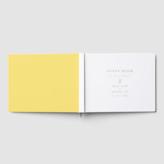 Elegant Script Modern Watercolor Daisy Gästebuch (Voll)