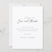Elegant Script Modern Wedding Photo Dankeskarte (Rückseite)
