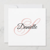 Elegant Script Monogram 50. Geburtstag Einladung (Rückseite)