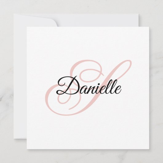 Elegant Script Monogram 50. Geburtstag Einladung (Rückseite)