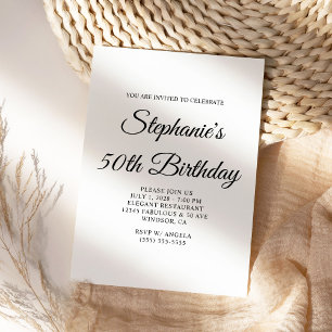 Elegant Script Monogram 50. Geburtstag Einladung