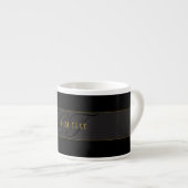 Elegant Script Monogram Black & Gold Espressotasse (Vorderseite Rechts)