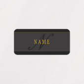 Elegant Script Monogram Black & Gold Etiketten (Design 2)