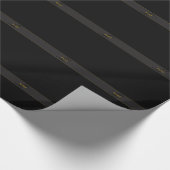 Elegant Script Monogram Black & Gold Geschenkpapier (Ecke)