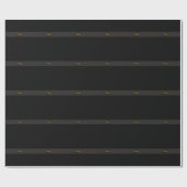 Elegant Script Monogram Black & Gold Geschenkpapier (Flach)