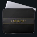 Elegant Script Monogram Black & Gold Laptopschutzhülle<br><div class="desc">Elegant looking monogram design,  customize as you like!</div>