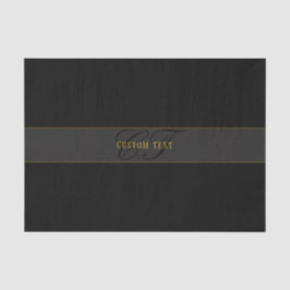 Elegant Script Monogram Black & Gold Seidenpapier