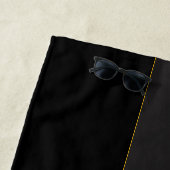 Elegant Script Monogram Black & Gold Strandtuch (Beispiel)