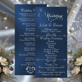 Elegant Script & Monogram - Blue Wedding Programm