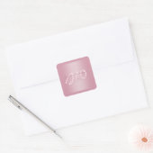 Elegant Script Monogram Mauve Ombre Return Address Quadratischer Aufkleber (Umschlag)