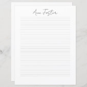 Elegant Script Monogram Personalized Stationery (Vorne/Hinten)