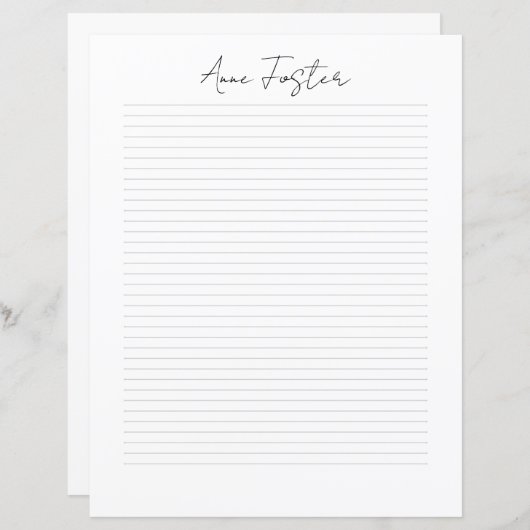 Elegant Script Monogram Personalized Stationery (Vorne/Hinten)