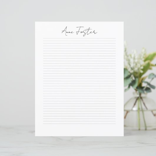 Elegant Script Monogram Personalized Stationery (Stehend Vorderseite)