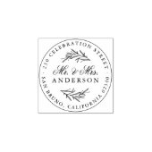 Elegant Script Mr. & Mrs. Newlywed Rücksendeadress Gummistempel (Prägung)