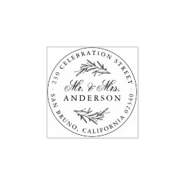 Elegant Script Mr. & Mrs. Newlywed Rücksendeadress Gummistempel