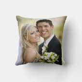 Elegant Script Mr. & Mrs. Wedding Date Keepake Kissen (Rückseite)