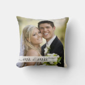 Elegant Script Mr. & Mrs. Wedding Date Keepake Kissen (Vorderseite)