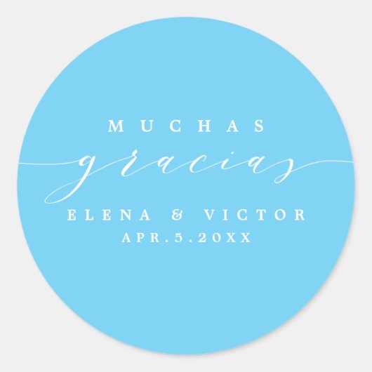 ELEGANT SCRIPT MUCHAS GRACIAS | DANK IHNEN STICKER (Vorderseite)