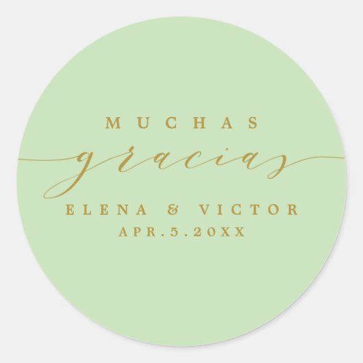 ELEGANT SCRIPT MUCHAS GRACIAS | DANK IHNEN STICKER (Vorderseite)