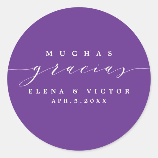 ELEGANT SCRIPT MUCHAS GRACIAS | DANK IHNEN STICKER (Vorderseite)