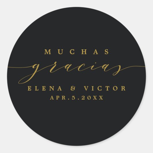 ELEGANT SCRIPT MUCHAS GRACIAS | DANK IHNEN STICKER (Vorderseite)