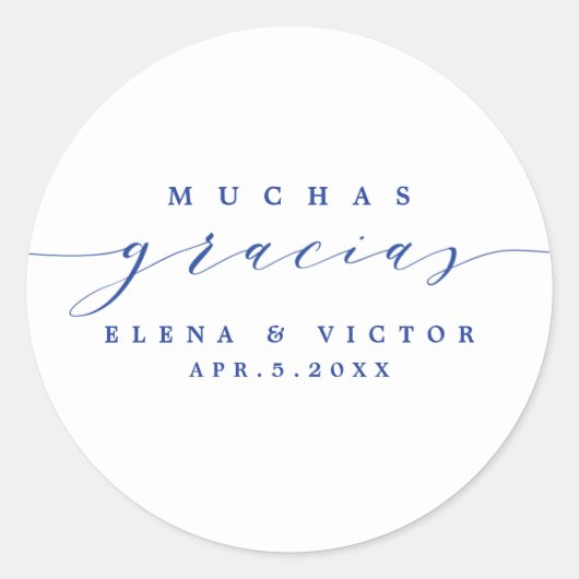 ELEGANT SCRIPT MUCHAS GRACIAS | DANK IHNEN STICKER (Vorderseite)