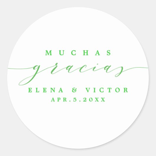 ELEGANT SCRIPT MUCHAS GRACIAS | DANK IHNEN STICKER (Vorderseite)