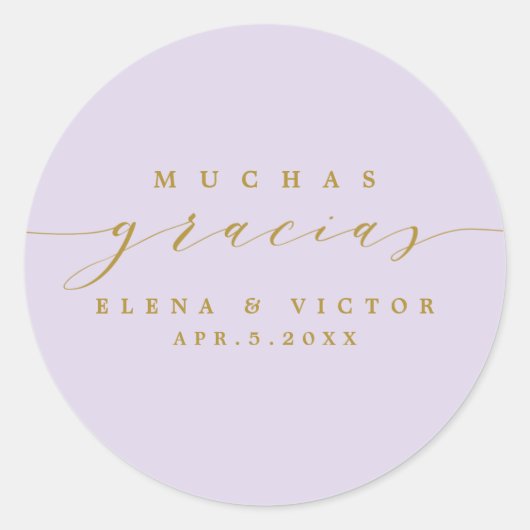 ELEGANT SCRIPT MUCHAS GRACIAS | DANK IHNEN STICKER (Vorderseite)