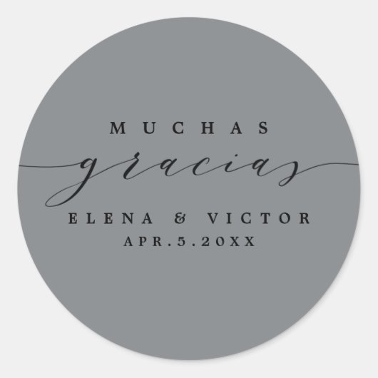 ELEGANT SCRIPT MUCHAS GRACIAS | DANK IHNEN STICKER (Vorderseite)