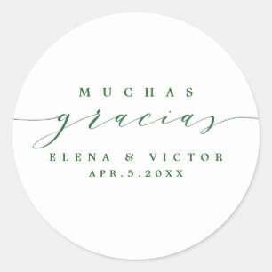 ELEGANT SCRIPT MUCHAS GRACIAS DANK IHNEN STICKER