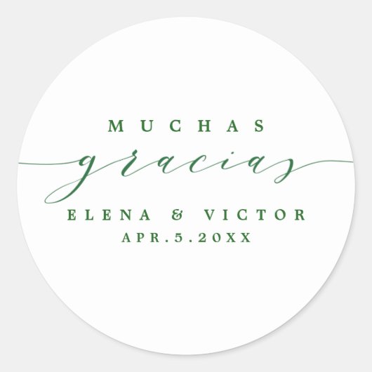 ELEGANT SCRIPT MUCHAS GRACIAS | DANK IHNEN STICKER (Vorderseite)