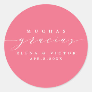 ELEGANT SCRIPT MUCHAS GRACIAS DANK IHNEN STICKER