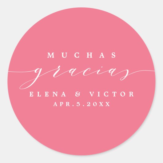 ELEGANT SCRIPT MUCHAS GRACIAS | DANK IHNEN STICKER (Vorderseite)