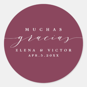 ELEGANT SCRIPT MUCHAS GRACIAS DANK IHNEN STICKER