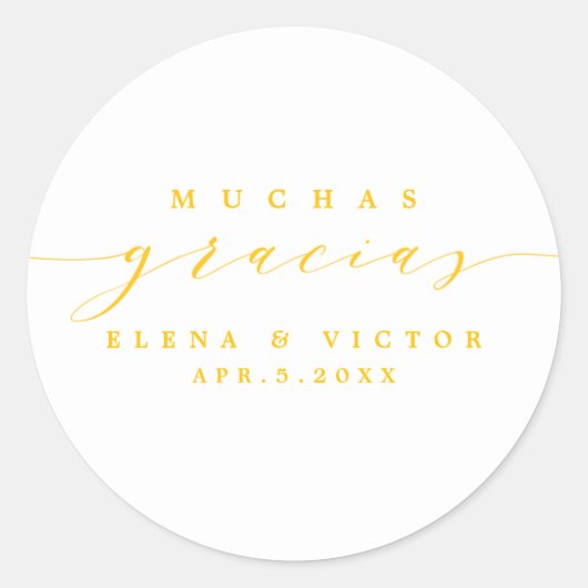 ELEGANT SCRIPT MUCHAS GRACIAS | DANK IHNEN STICKER (Vorderseite)