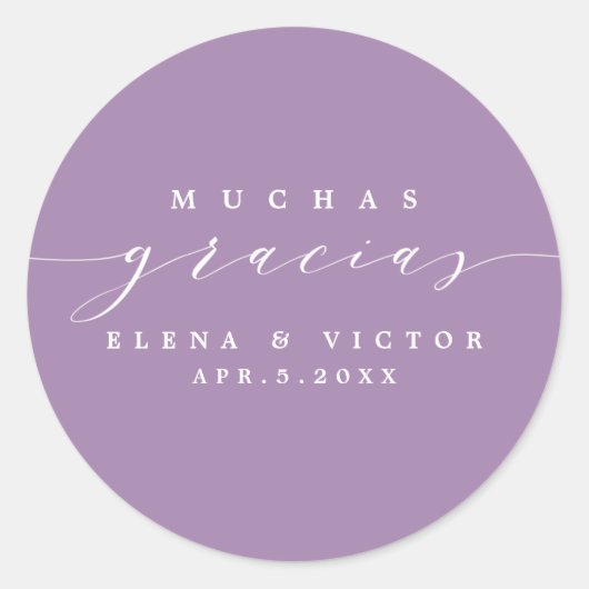 ELEGANT SCRIPT MUCHAS GRACIAS | DANK IHNEN STICKER (Vorderseite)