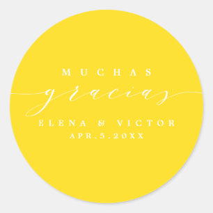 ELEGANT SCRIPT MUCHAS GRACIAS   DANK IHNEN STICKER