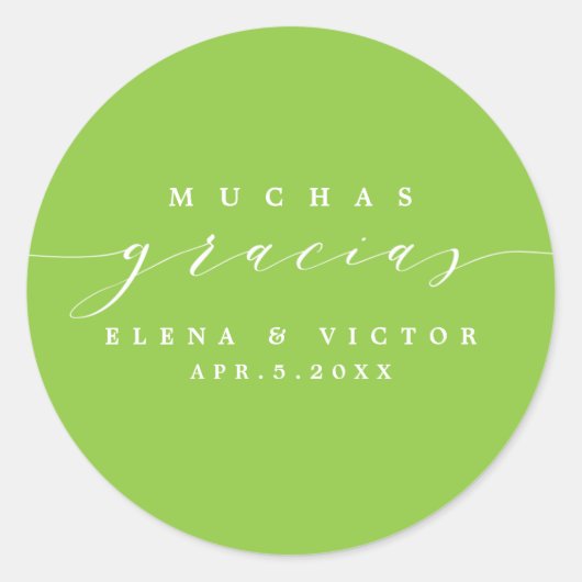 ELEGANT SCRIPT MUCHAS GRACIAS | DANK IHNEN STICKER (Vorderseite)