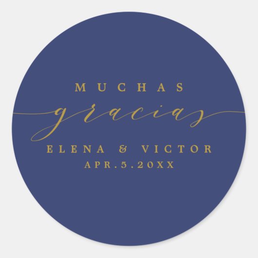 ELEGANT SCRIPT MUCHAS GRACIAS | DANK IHNEN STICKER (Vorderseite)