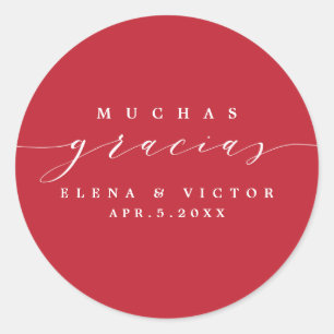 ELEGANT SCRIPT MUCHAS GRACIAS   DANK IHNEN STICKER