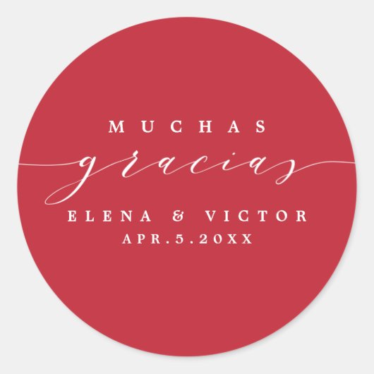 ELEGANT SCRIPT MUCHAS GRACIAS | DANK IHNEN STICKER (Vorderseite)