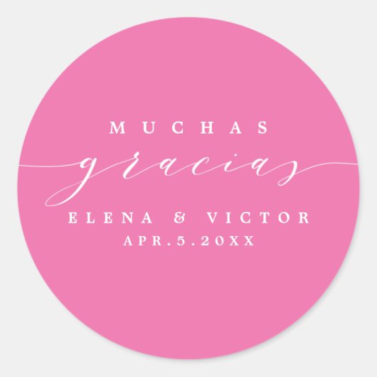 ELEGANT SCRIPT MUCHAS GRACIAS | DANK IHNEN STICKER (Vorderseite)