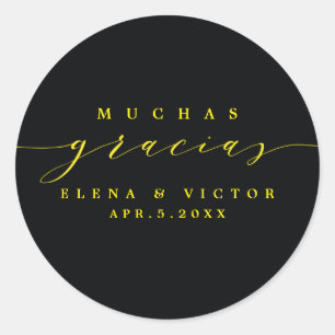 ELEGANT SCRIPT MUCHAS GRACIAS DANK IHNEN STICKER