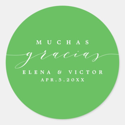 ELEGANT SCRIPT MUCHAS GRACIAS | DANK IHNEN STICKER (Vorderseite)